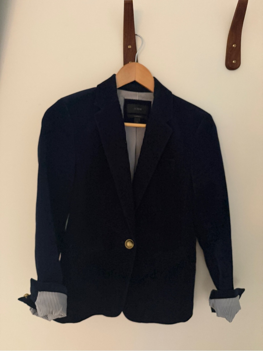 J.Crew Campbell Navy Corduroy Blazer Gold Buttons Size 4